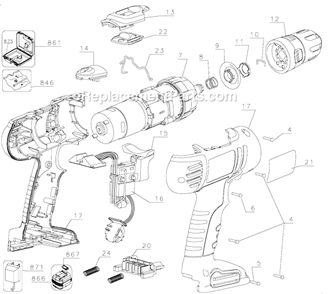 Part Location Diagram of 5100108-01 DeWALT Clamshell